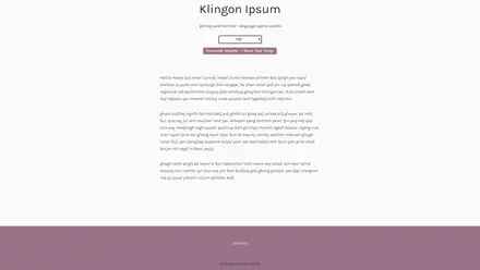 Klingon Ipsum